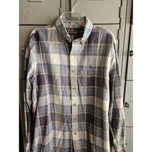 Ridgecut toughwear men's plaid button down shirt - size medium